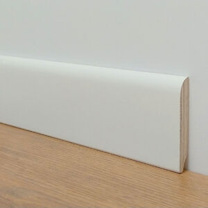 Battiscopa bianco laccato traffico ral 9016 bordo stondato